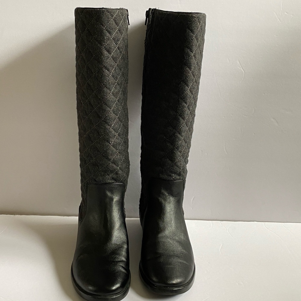 AEROSOLES Black Quilted Heeled Boots Women’s 8M - Picture 2 of 11